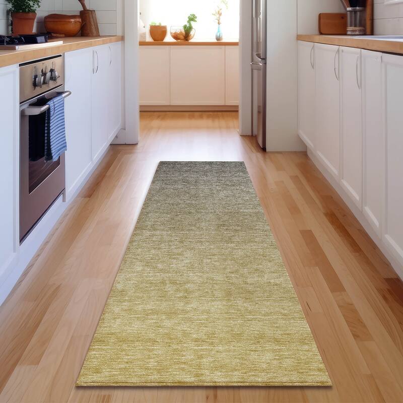 Premium Washable Super Soft Solid Ombre Mayfield Rug - Gold - 2' 3" x 7' 6" - Runner