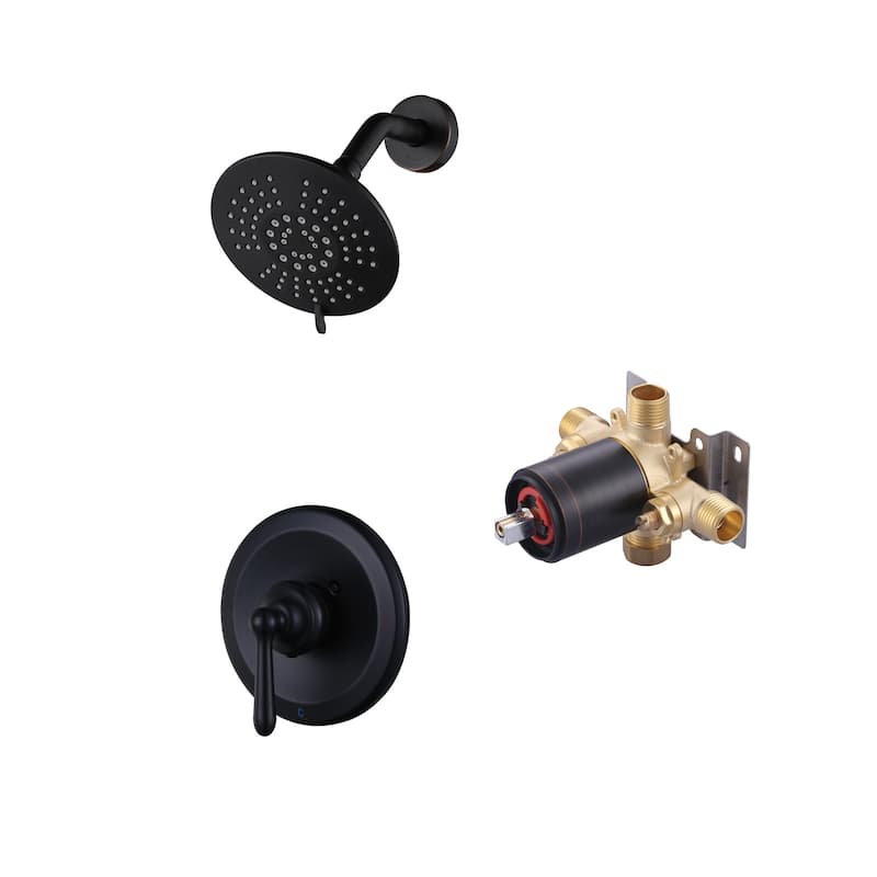 WOWOW Single Handle 5-Spray Shower Faucet with Valve - Oil Rubbed Bronze