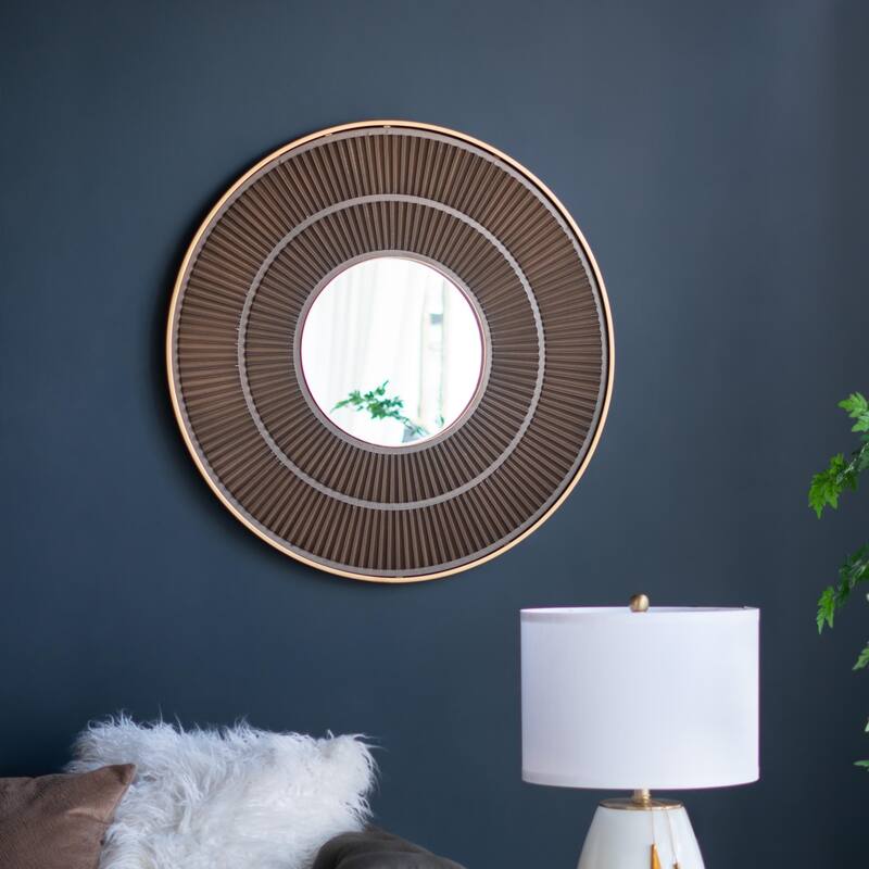 Artistic Style Round Mirror for Living Room