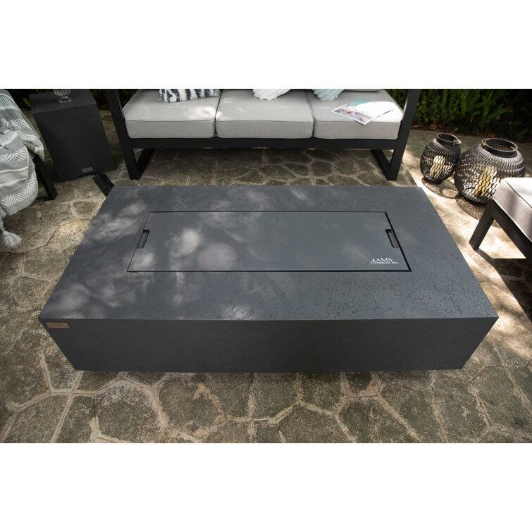 AMS Fireplace Madison Travertine Fire Pit Bundle - 60" x 32" x 17"