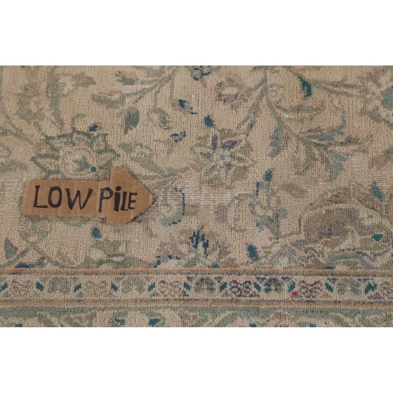 Distressed Kashan Persian Vintage Area Rug Handmade Wool Carpet - 9'6"x 12'10"
