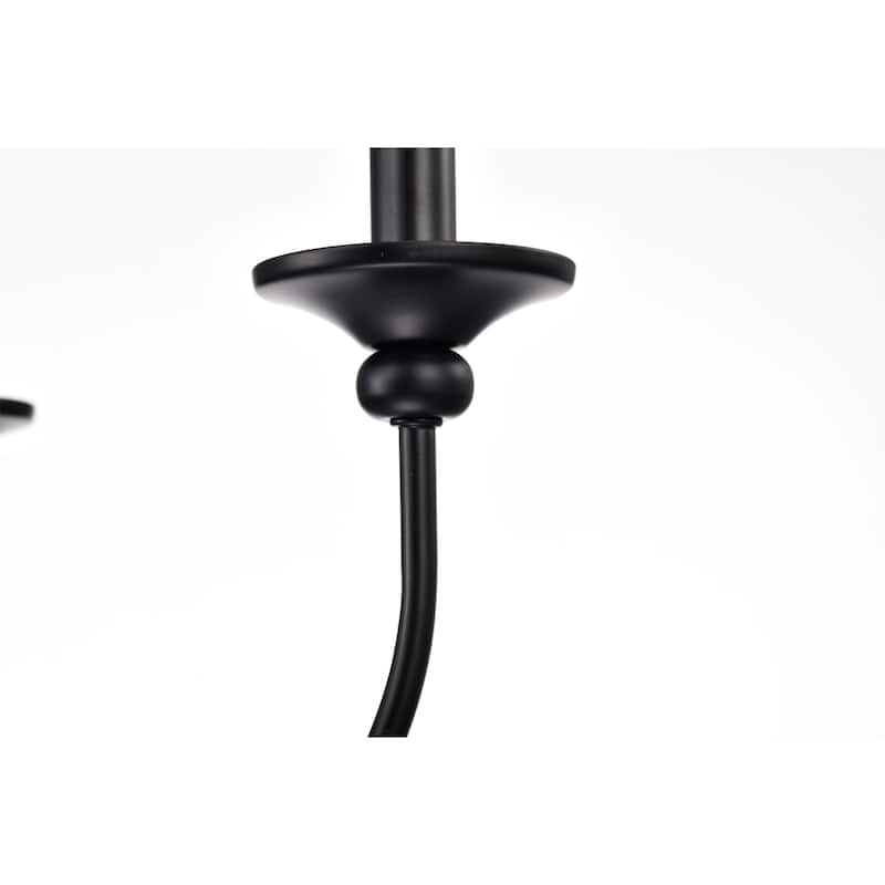 Rosalynne 28-Inch 9-Light Black Finish 2-Tier Drip Cup Candelabra Chandelier Ceiling Light