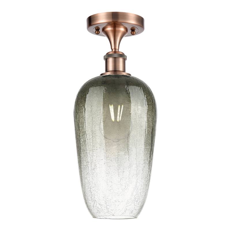 Innovations Lighting Endless Possibilities Ballston - Brookhaven Flute - 1 Light 7" Semi-Flush Mount - Slate/Antique Copper
