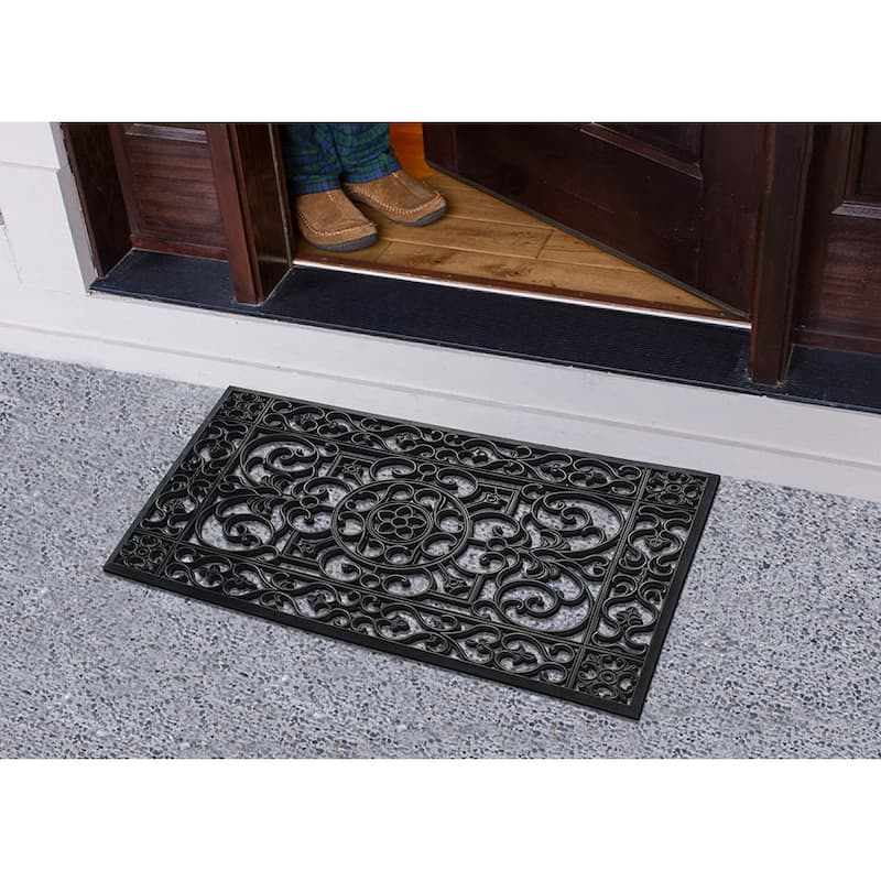 A1HC Natural Coir and Rubber Modern Indoor/Outdoor Grill Doormat