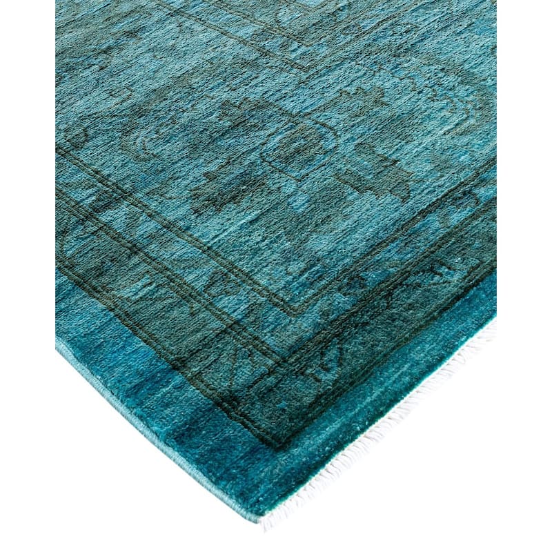 Vibrance, One-of-a-Kind Hand-Knotted Area Rug - Blue, 12' 0" x 14' 8" - 12' 0" x 14' 8"