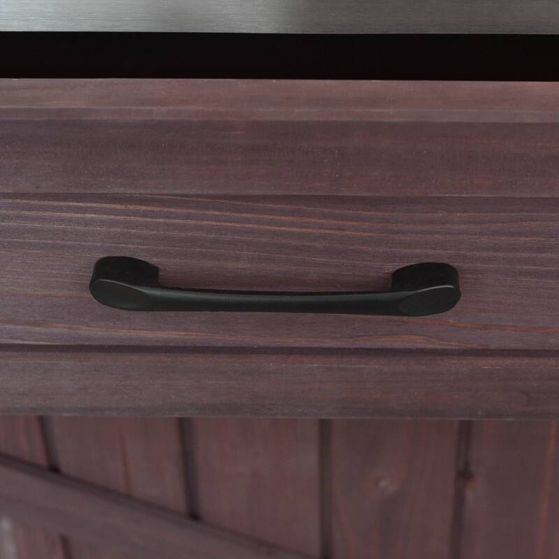 2-Piece Outdoor Kitchen Island Set with Stainless Steel Top and Sink, Drawer and Cabinets for Outdoor Storage w/ Wheels