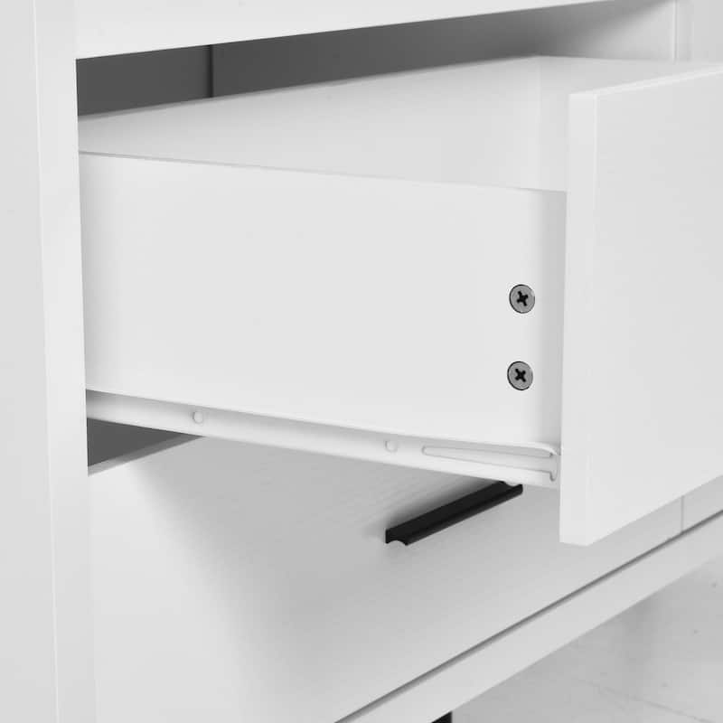 55" Wide Modern Wood 6 Drawers Dresser Chest of Drawers