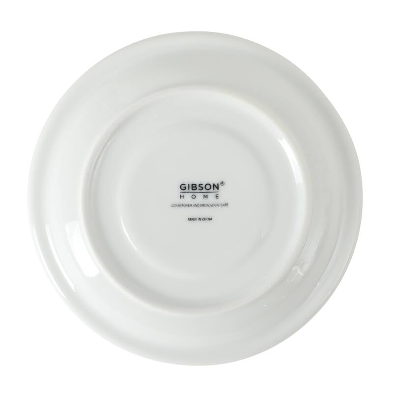 Gibson Home Gracious Dining Cups and Saucers Set of 4, Stackable Coffee Set with Metal Stand for Espresso and Cuppuccino