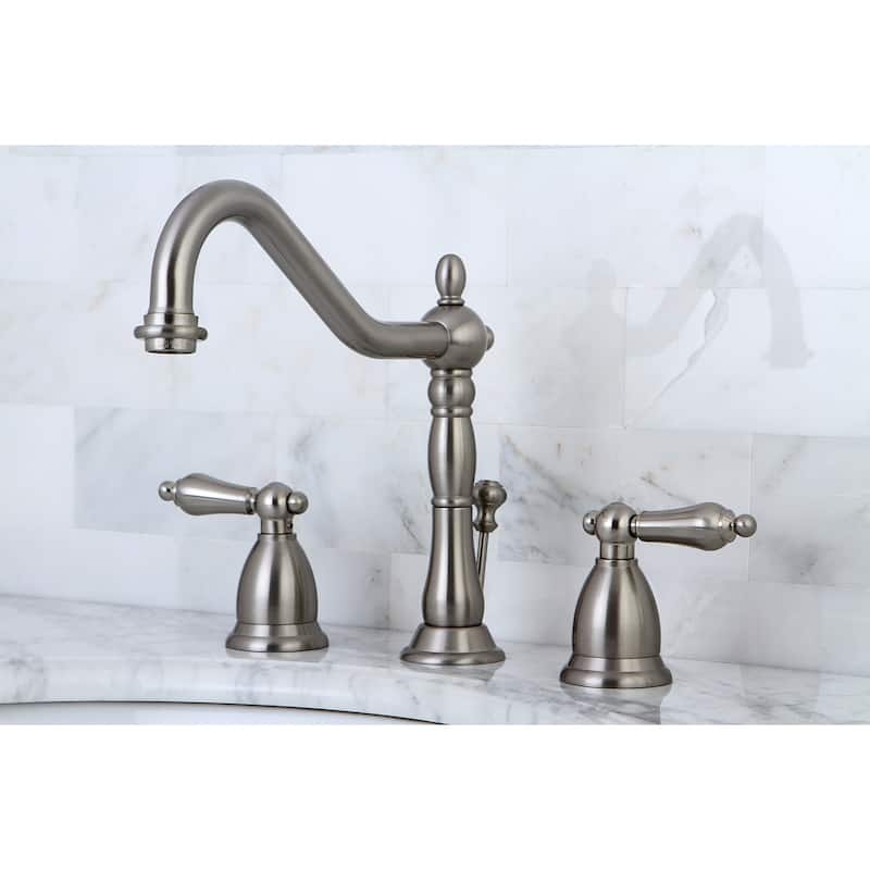 Kingston Brass Heritage 8 in. Widespread Bathroom Faucet - Brushed Nickel