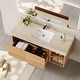 preview thumbnail 63 of 73, 48" Modern Floating Single Bathroom Vanities with Sink, Brown or Natural wood, 2 Drawers