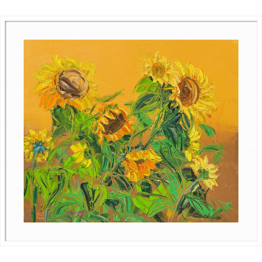 Sunflowers by Jukyong Park Wood Framed Wall Art Print
