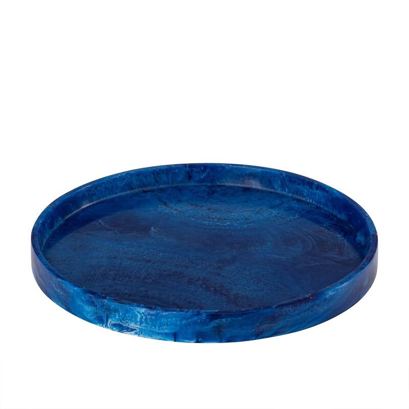 Lg Blue Resin Round Tray