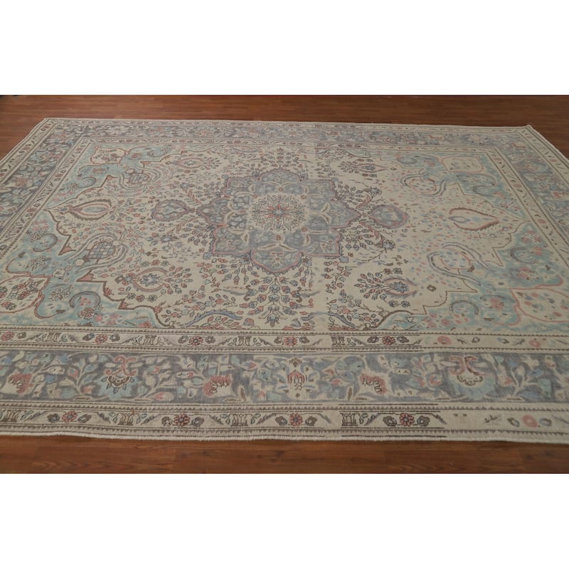 Floral Tabriz Persian Area Rug Hand-Knotted Traditional Wool Carpet - 8'1"x 11'1"
