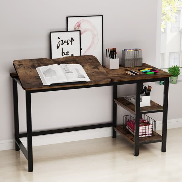 Shop Drafting Table Drawing Table With Adjustable Table Board Overstock 31297410