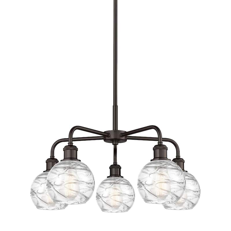 Innovations Lighting 516-5CR-15-24 Athens Deco Swirl Chandelier Athens - Oil Rubbed Bronze / Clear Deco Swirl