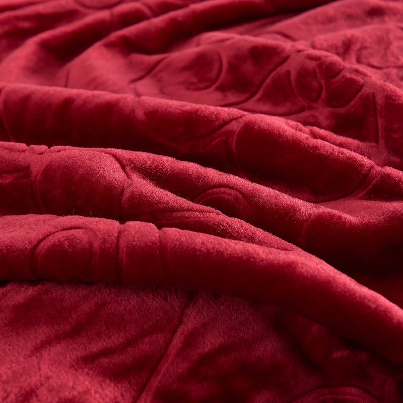 Queen Embossed Mink Flannel Blanket