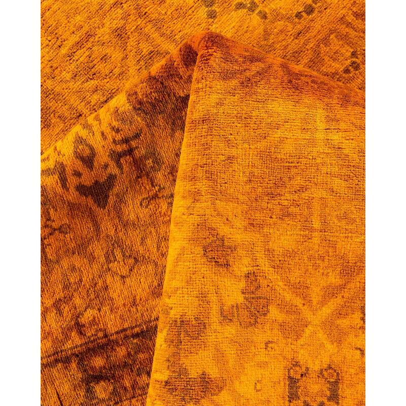 Fine Vibrance, One-of-a-Kind Hand-Knotted Area Rug - Orange, 6' 3" x 14' 9" - 6' 3" x 14' 9"
