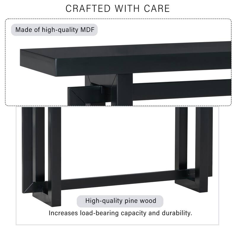 59.1" Extra Long Entryway Console Table with Solid Pine Wood Frame