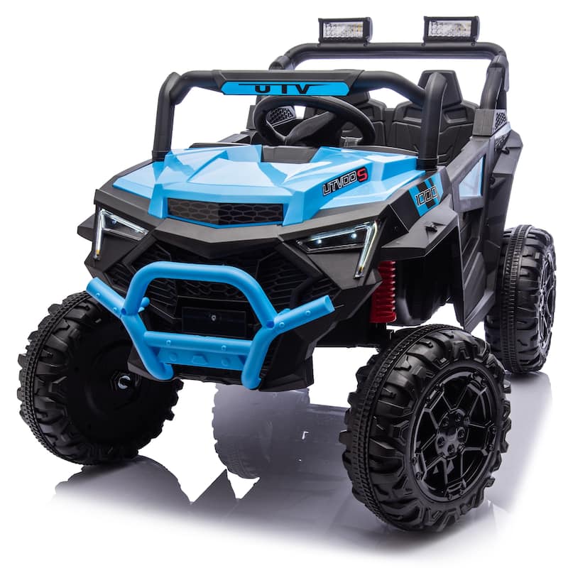 24V Kids Electric UTV Ride-On for Ages 3+, 400W with Remote Control & Bluetooth - Blue