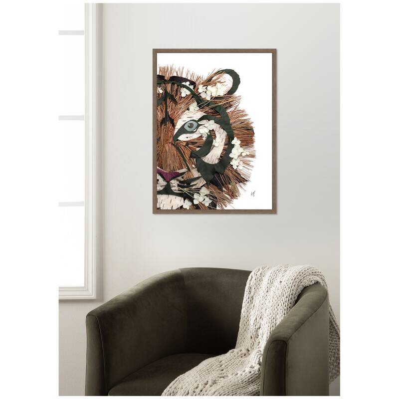 Kate and Laurel Tiger by Madeline Jeppesen Framed Canvas Wall Art Print