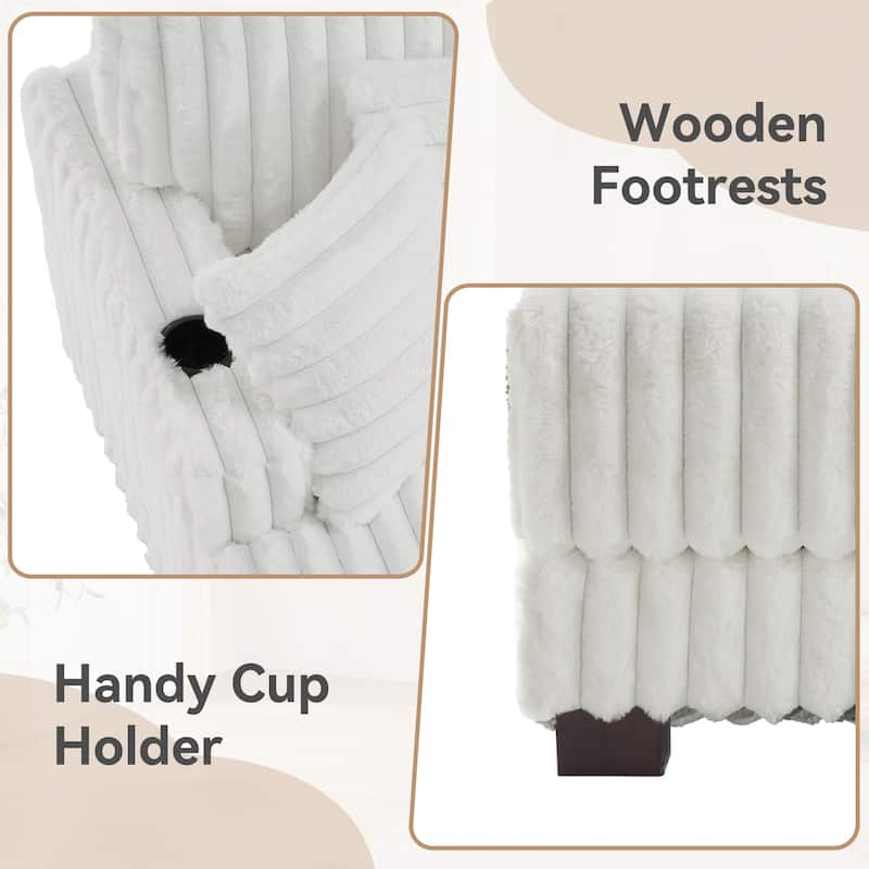 Modern Upgraded Plush Fabric Sofa Chaise Lounge with Pillows