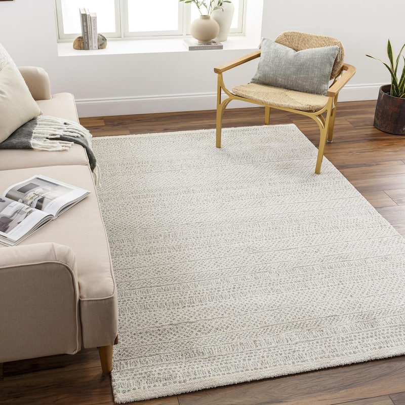 Livabliss Transitional Gavic Stripe Area Rug - 8'10" x 12' - Taupe