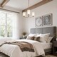 preview thumbnail 4 of 24, LNC Celes Modern 3-Light Wheel Chandelier with Forsted Glass Shade