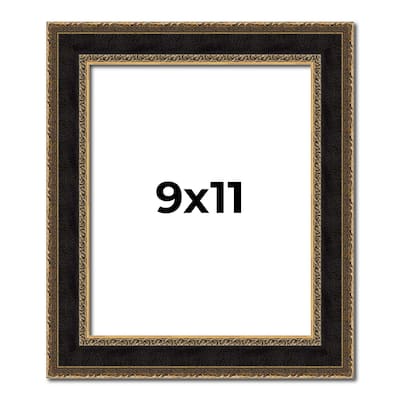 9x11 Frame Gold Antique Vintage Sold Wood Picture Frame | 1.75 Inch