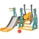 preview thumbnail 2 of 7, Qaba Extra Safe Baby Slide and Swing Set for Toddlers with Basketball Hoop, 3-in-1 Toddler Playset