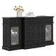 preview thumbnail 27 of 25, Moasis 59" Farmhouse Coffee Bar Cabinet Buffet Cabinet Sideboard Cabinet With 9 Drawers & Adjustable Shelving