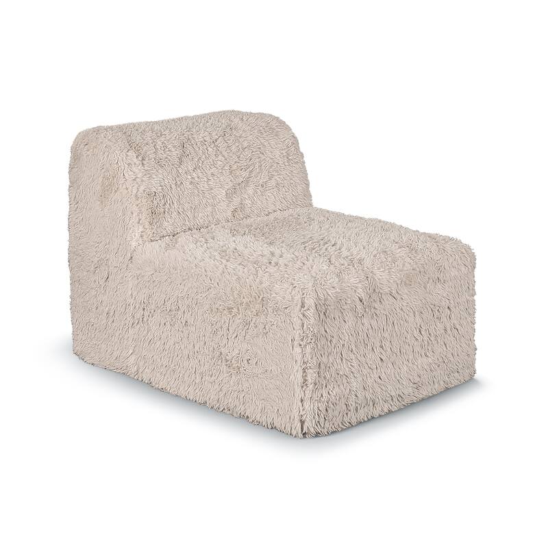 Furniture of America Ylena Modern Faux Fur Foam Modular Compressed Sofa Chair