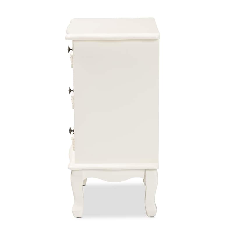 Baxton Studio Callen Classic and Traditional Wood 3-Drawer End Table
