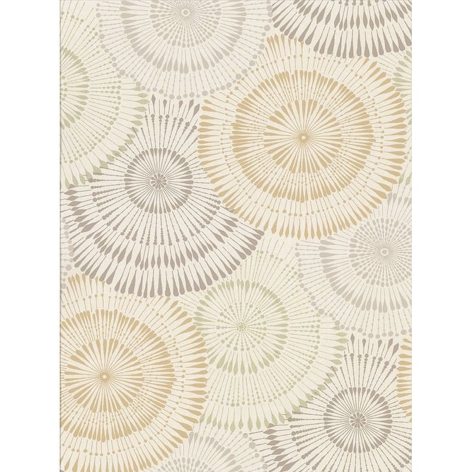 Brewster Howe Wheat Medallions Wallpaper - 21in x 396in x 0.025in