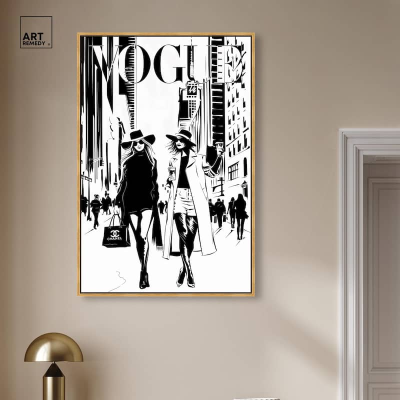 Shopping Gals Cover Canvas by Art Remedy