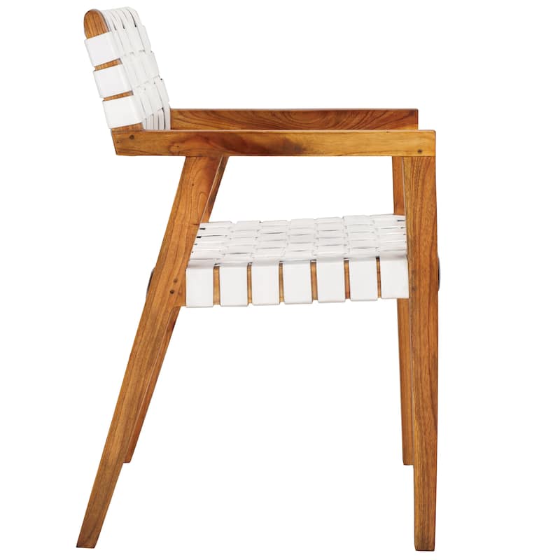 SAFAVIEH Gerda Woven Leather Dining Room Chair - 22.1" W x 20.9" L x 31.9" H - 22Wx21Dx32H