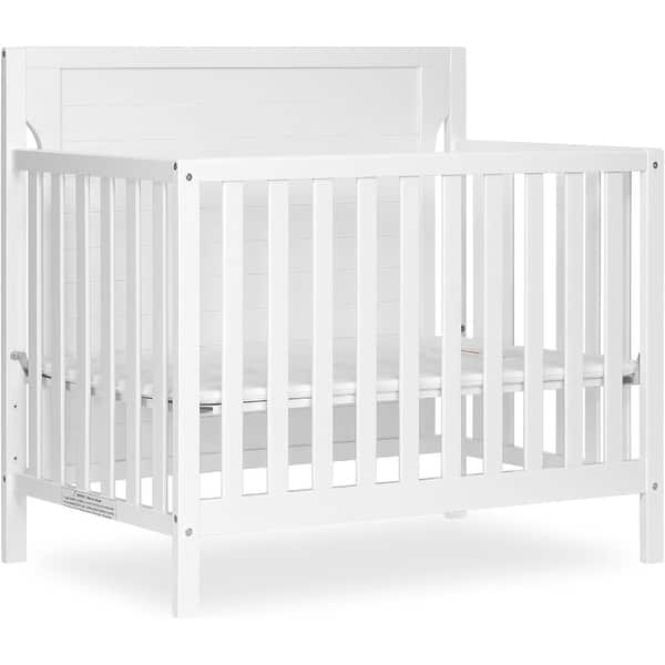 slide 2 of 3, Dream On Me Bellport 4 in 1 Convertible Mini/ Portable Crib I Mini Baby Crib I Includes 1.5 Mattress - White White