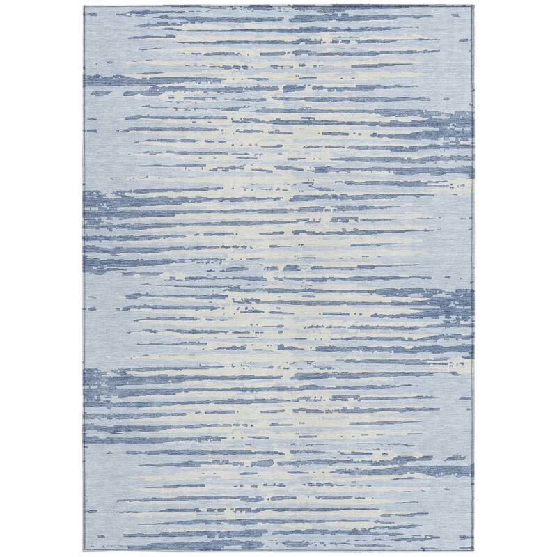 HomeRoots Striped Transitional Rectangle Outdoor Rug