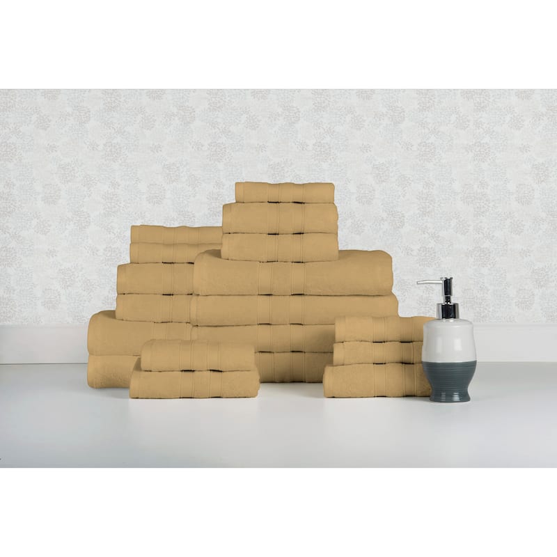 Bibb Home 18 Piece Egyptian Cotton Towel Set