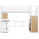 preview thumbnail 16 of 28, Gaming Metal Loft Bed with Built-in Work Station & Wardrobe, Heavy Duty Loft Bed Frame with Storage Staircase and LED Lights