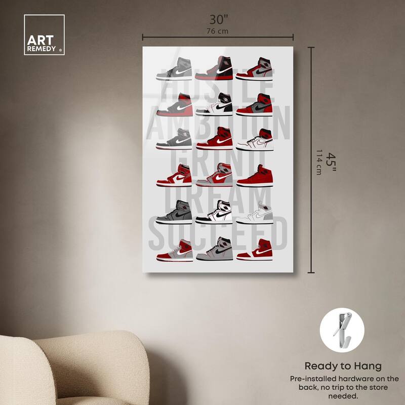 Ambition Grind Sneakers Acrylic by Art Remedy, Ready to Hang