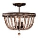 preview thumbnail 3 of 9, Ovid 16 Inch Bead Vintage Semi Flush Mount 3-Light