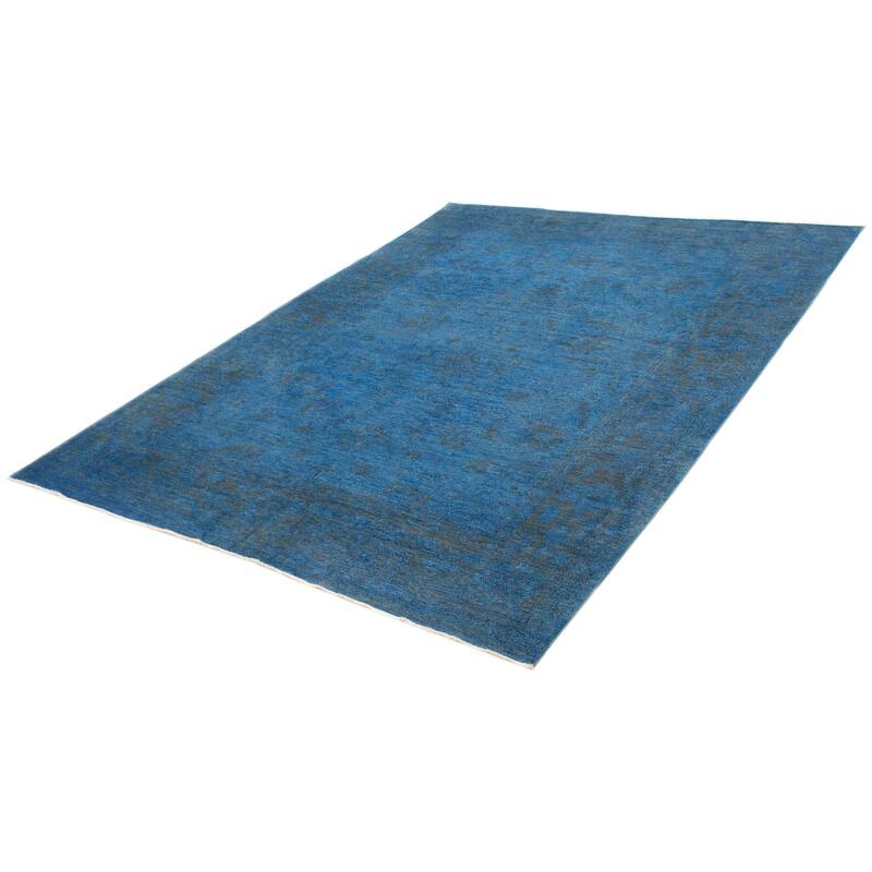 ECARPETGALLERY Hand-knotted Vibrance Blue Wool Rug - 9'0 x 11'10
