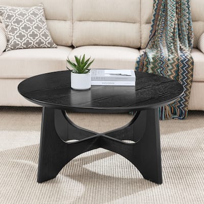36" Round Wooden Coffee Table