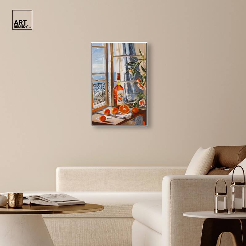 Orange Aperol by the Sea Canvas by Art Remedy
