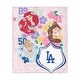 preview thumbnail 7 of 40, MLB Disney Princesses Game On Girls Silk Touch Throw Blanket 46x60 inches - Los Angeles Dodgers