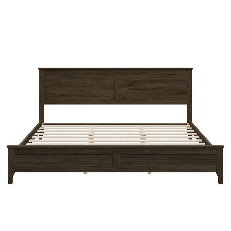 Modern Solid Wood Platform Bed with Tapered Legs and Sturdy Slats Support by Harper&Bright Designs