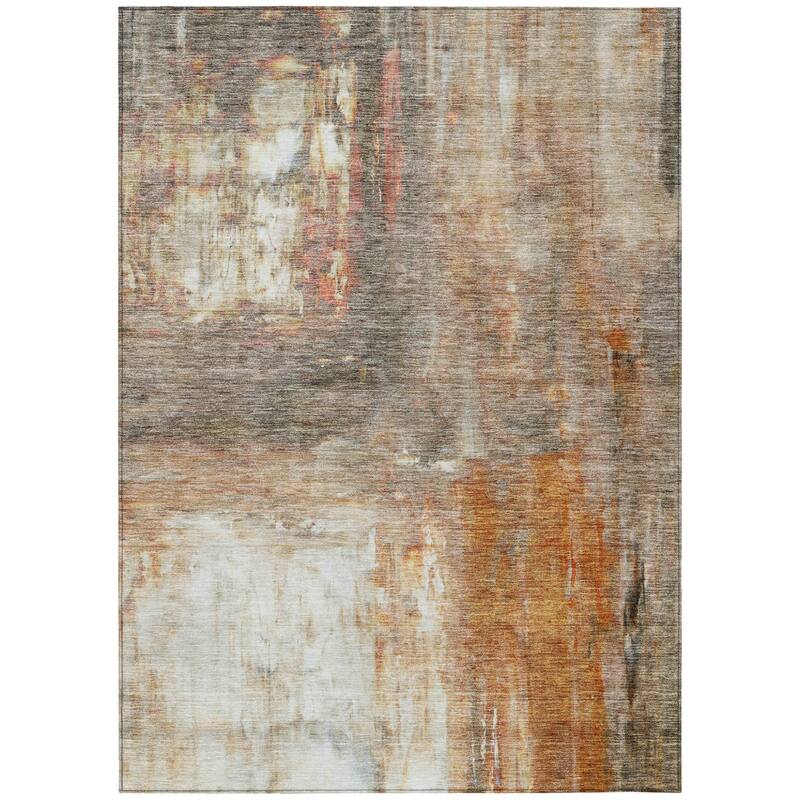 HomeRoots Abstract Transitional Rectangle Outdoor Rug
