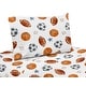 preview thumbnail 1 of 3, Sweet Jojo Designs Sports Theme Boy 4p Queen Sheet Set Watercolor Vintage Soccer Balls Football Baseball Basketball Blue Stars