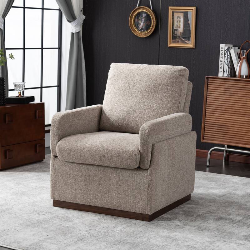 Modern Boucle Fabric Upholstered Accent Arm Chair for Living Room