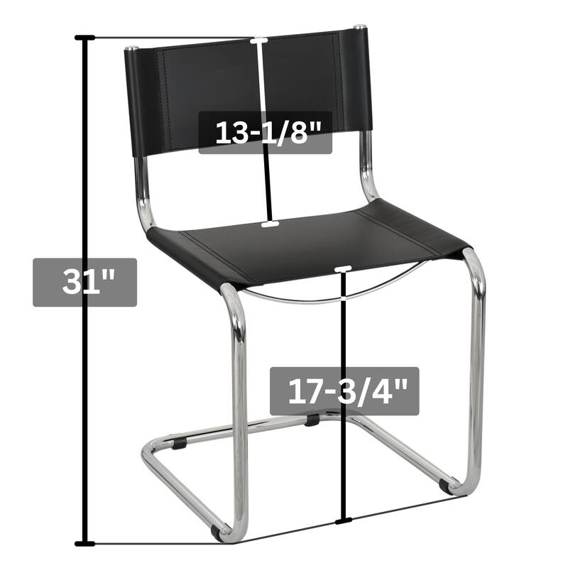 Breuer Chair Company Mart Stam Cantilever Side Chair w/ Chrome Frame (Various Bonded Leather Colors)